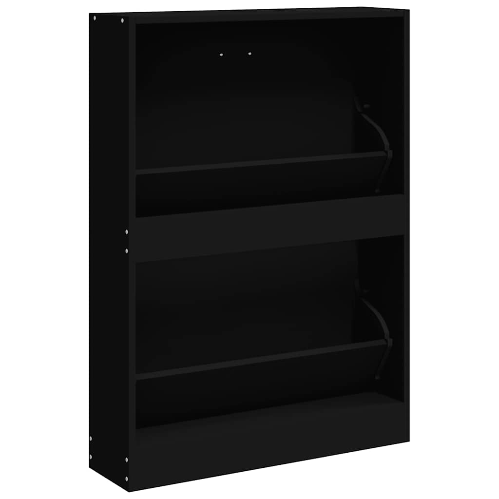 Shoe Cabinet Black 59 x 17 x 81 cm Particleboard