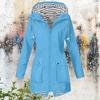 Women's Hooded Rain Jacket Outdoor Hiking Coat with Zipper