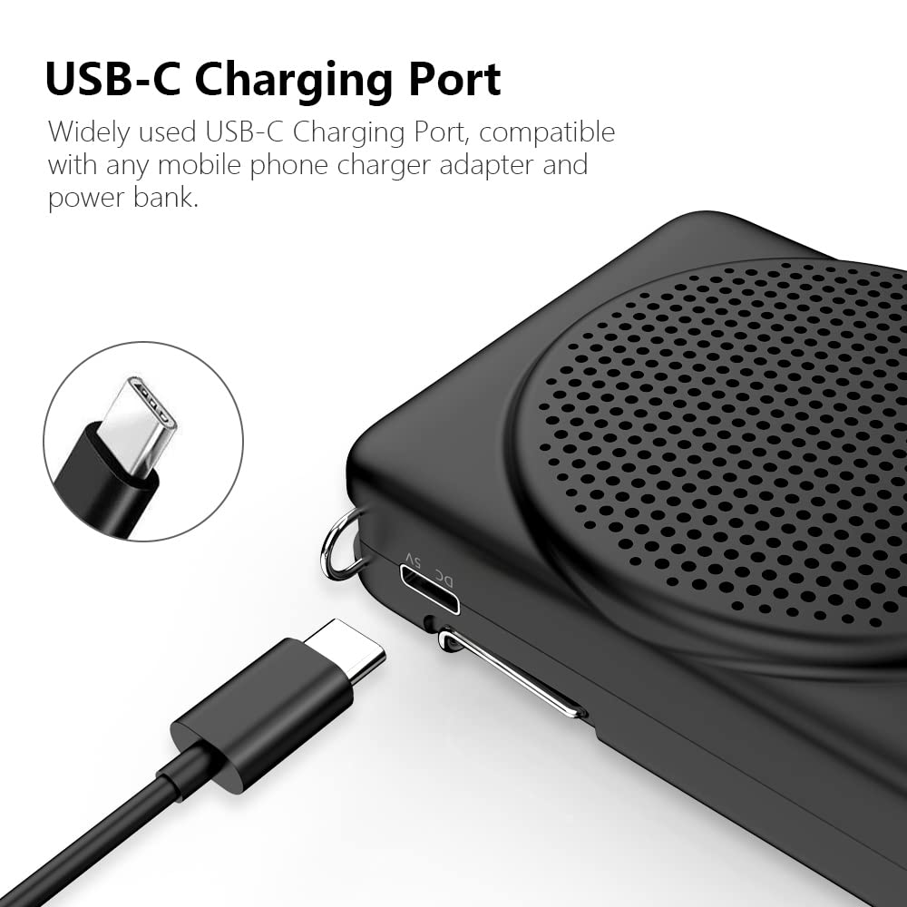 Norwii Mini Voice Amplifier, 3-Hour Quick Charging and 30 Hours of Playback, Portable Voice Amplifier for Teachers, Training, Tour Guides, and More