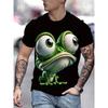 Men's Summer Elasticity Comfort Plus Size 3D Casual Frog Printed T-shirt- Soft Medium Stretch Polyester Fabric Summer Mens Relaxed Fit Clothing