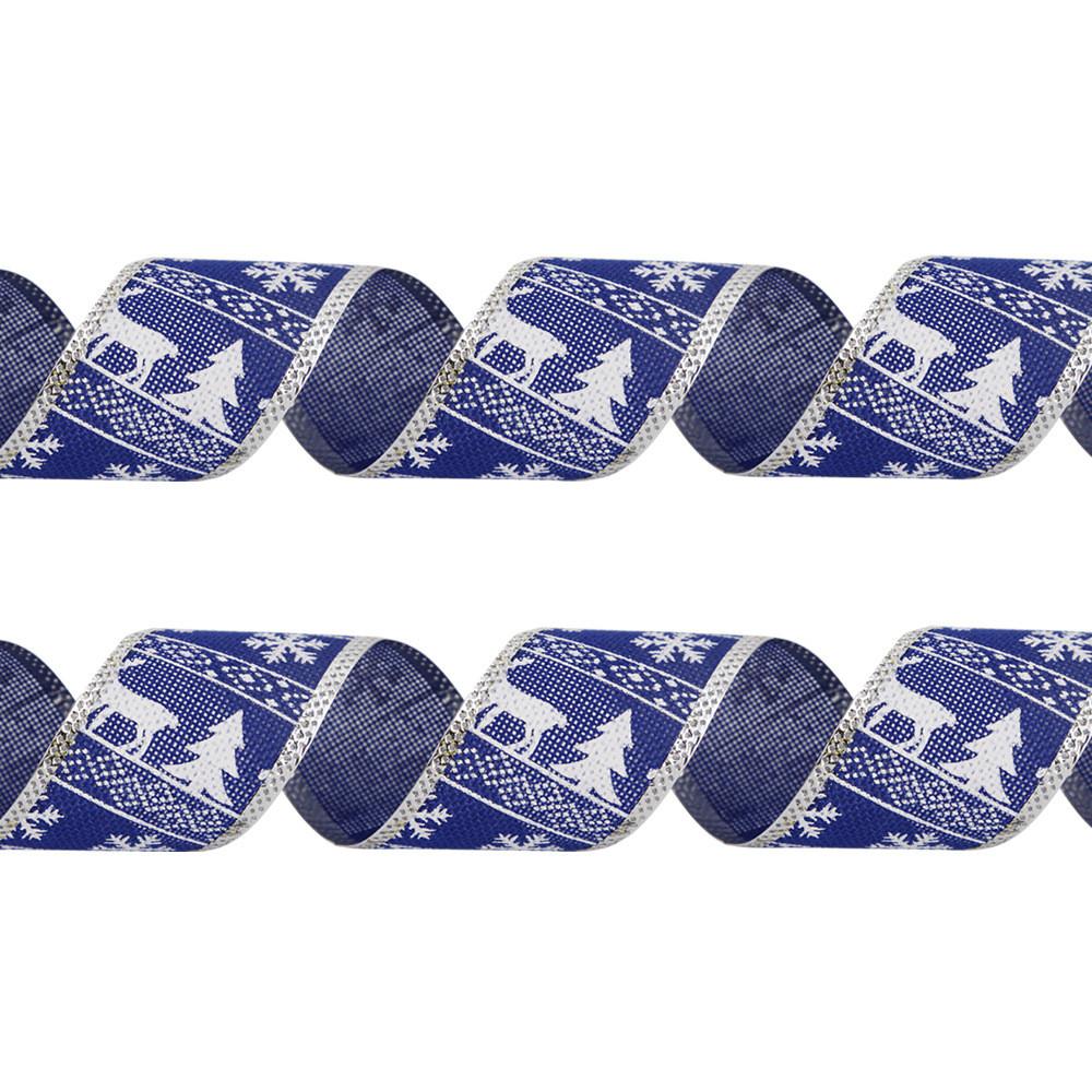 100 Yards Whimsical 5cm Christmas Ribbon With Colorful Prints For Packaging Gift