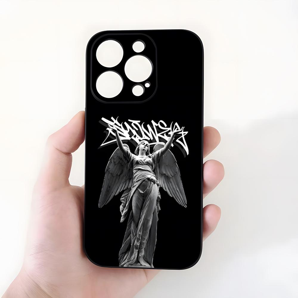 Black Angel Death Demon Phone Case For IPhone 17 Pro Max 15 Pro 16 14 Plus 12 13 Mini 11 Pro Shockproof Soft Cover
