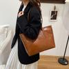 Autumn commuter fashion women's bags, new versatile pu tote bags, textured large-capacity women's shoulder bags