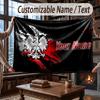 Custom Name Flannel Throw Blanket Poland Pattern Warm Home Decoration