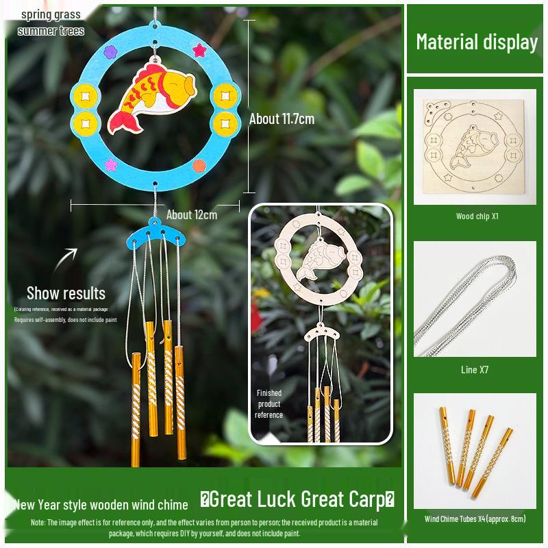 DIY Wooden Christmas Wind Chime Kit: Children's Painting & Decorating Ornament Gift