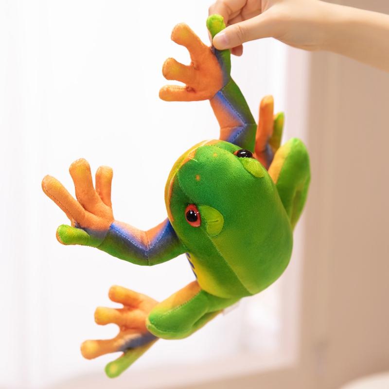 Non-Toxic 28/38Cm Lifelike Frog Plush Pillow Toys Simulation Cartoon Animal Stuffed Creative Plush Frog Home Decor Xmas Birthday Gifts