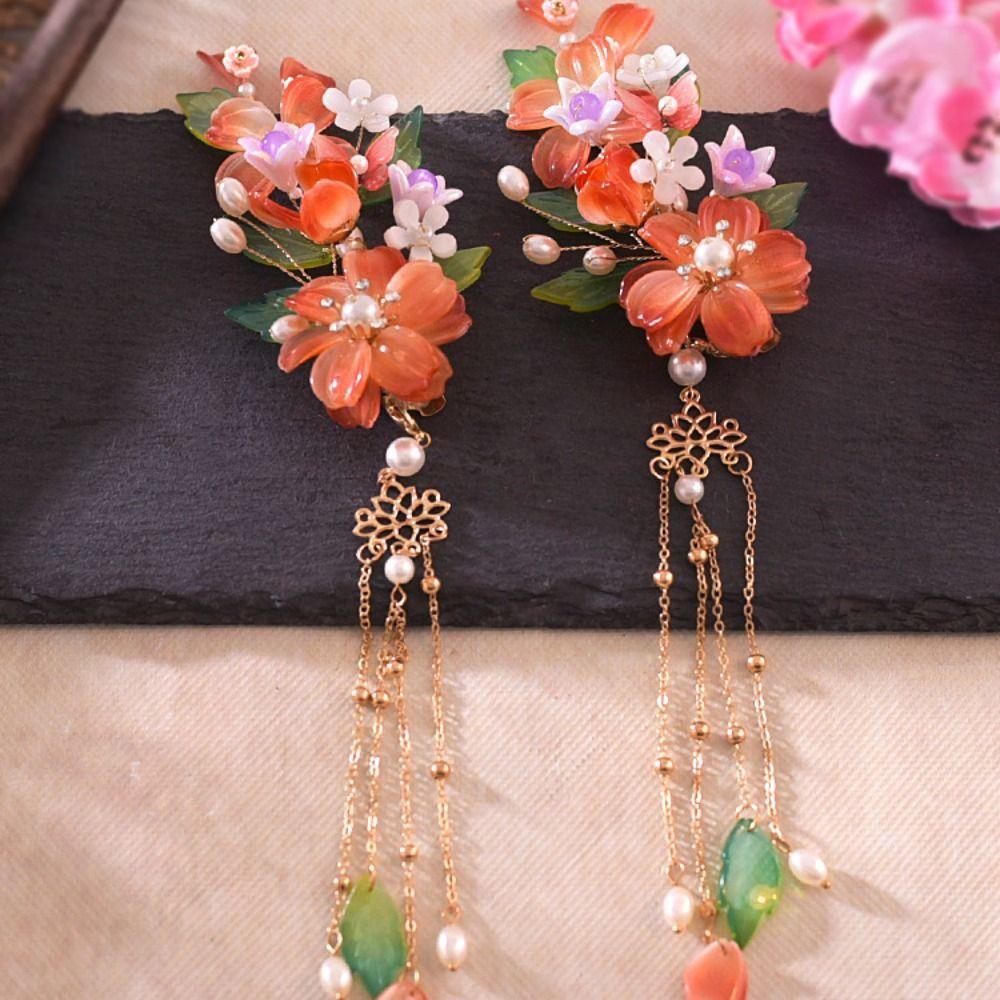 Tassel Hanfu Hair Stick Pearl Flower Hair Comb Chinese Style Hairpin Set  Girl Hair Accessories