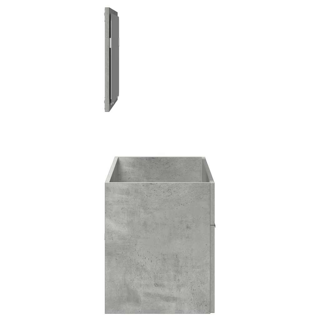 Bathroom Cabinet with Mirror Concrete Grey Wood Based Material