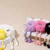Plush Imitation Mink Soot Sprite Keychain with Metal Pendant