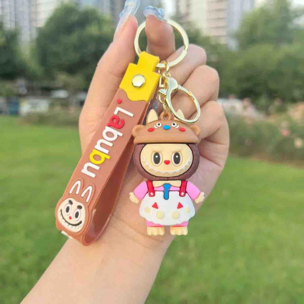 Cross Border Couple Labubu Keychain Lamb Pendant Doll Cute Bag Decoration