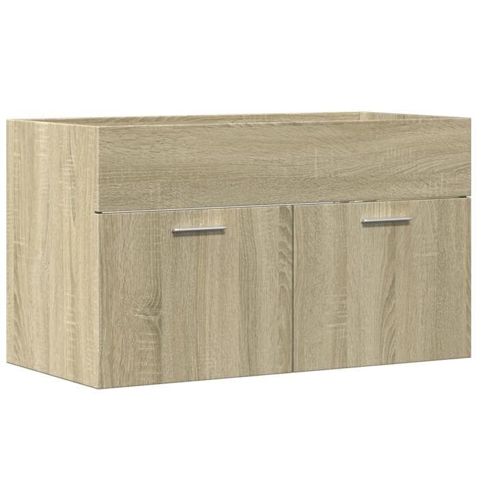 VidaXL Armoire d'évier Chêne sonoma 80x38,5x46 cm Aggloméré, armoire de salle de bain, armoire de rangement, support de 856209