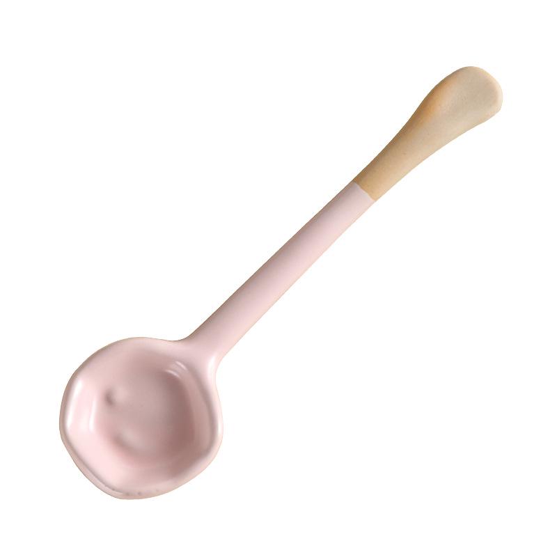 Macaronfärgad Handgjord Retro Keramiksked för Kaffe och Dessert
