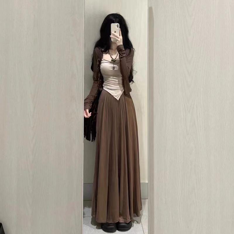 2024 Women's Summer Set: Sun Protection Cardigan, Camisole & Wide-Leg Pants