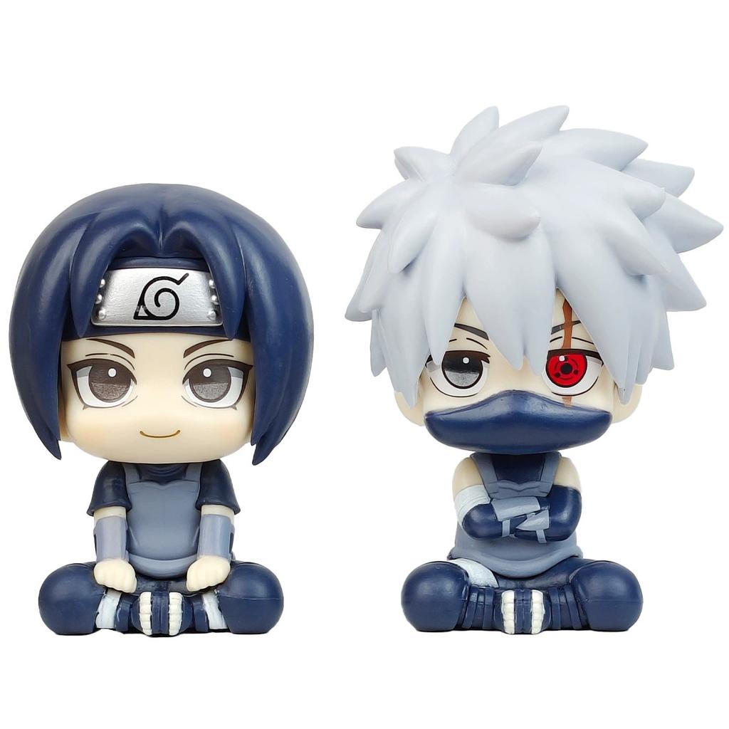 Naruto Anime Figure Naruto Kakashi Action Figure Q Version Kawaii Sasuke Itachi Figurine Car Decoration Collection Model Toys