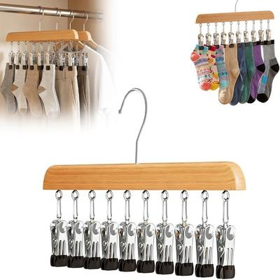 Mit 10 Clips Kleiderschrank-Organizer 360° drehbar Platzsparend Kleiderbügel mit 12 Clips Multifunktional Frei greifbar Hängendes Regal