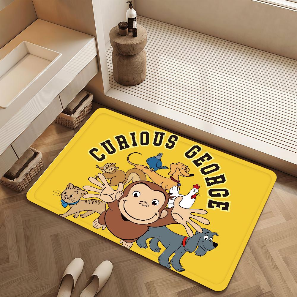 George Door Mat Bedside Entrance Bath Floor Cartoon Decoration Corridor Door US Mat C-Curious Carpet Living Room Balcony