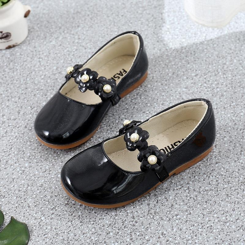 Baby Moccasins Kids Dress Shoes for Party Autumn Girls Leather Flats with Flowers Princess Sweet Children Shoes for School 26-36