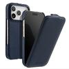 MELKCO For iPhone 17 Pro Max Case Compatible with MagSafe Vertical Flip Genuine Cow Leather+PC Phone Cover