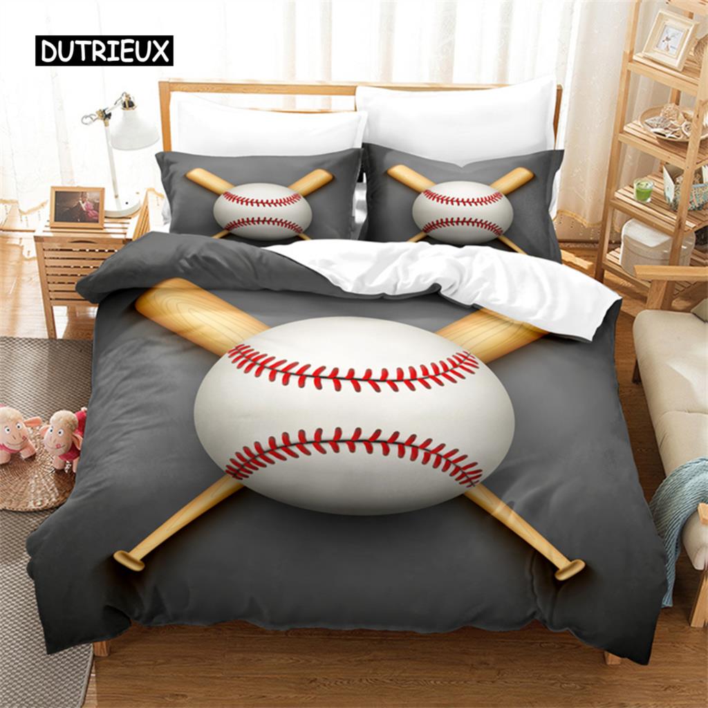 

Baseball Bedding Set Duvet Cover Set 3d Bedding Digital Printing Bed Linen Queen Size Bedding Set Fashion Design EU single(135x200cm)