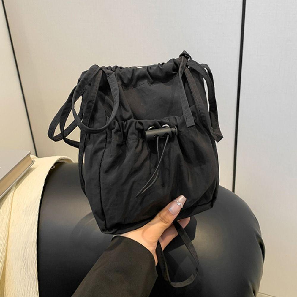 Purse Drawstring Canvas Bag Crossbody Bag Mobile Phone Bag Sweet Nylon Shoulder Bag  Girls