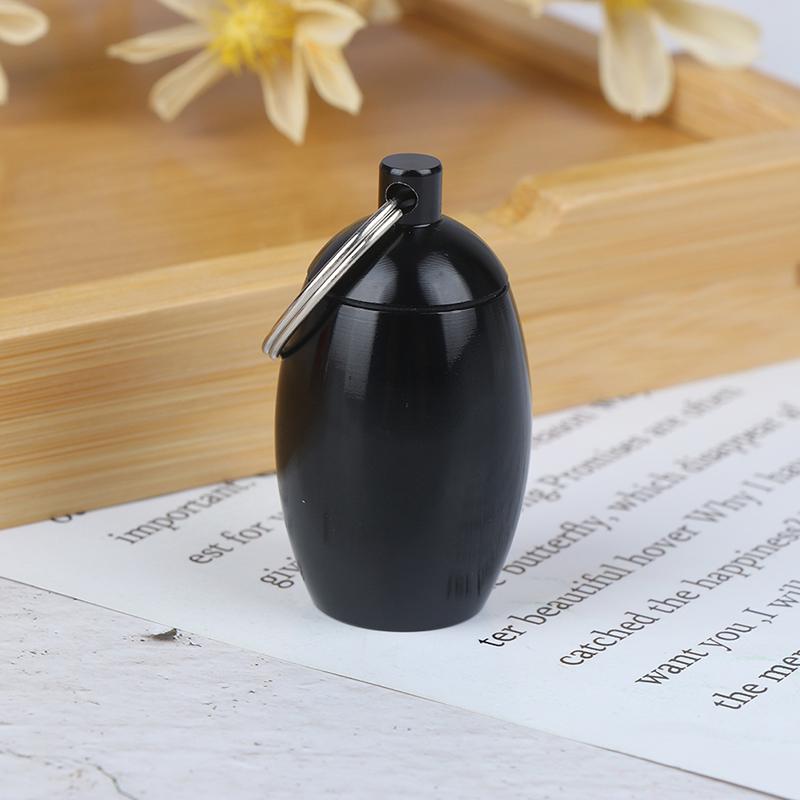 

Portable Keychain Aluminum Pill Case Waterproof Seal Medicine Organizer Box Outdoor Pocket Capsule Holder Container чёрный