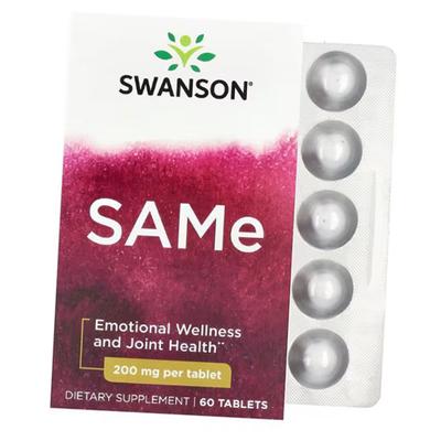 S Adenosyl L Methionine, SAMe 200, 60 Tabs (72280014)