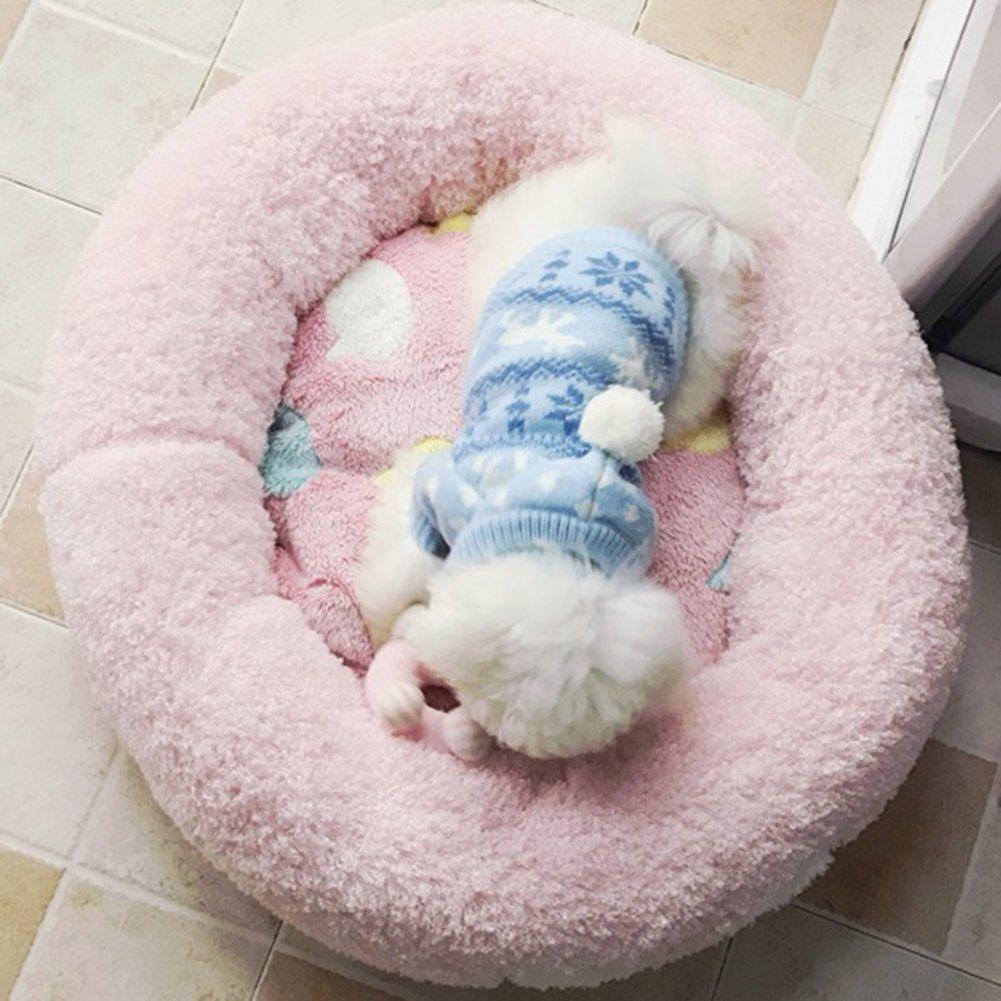 CHAMI Pet Bed Mat Pad Cushion Sofa Fluffy House Simple Round Bed Dog Cat Cat Dog Small Medium Cat Sleeping Bag Bed (L)