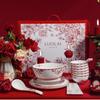 Luolai Floral 26-Piece Ceramic Dinnerware Set
