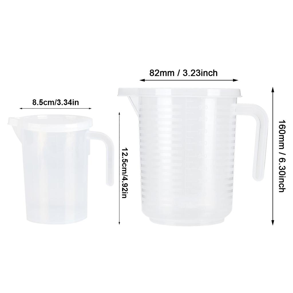500ml/1000ml Clear Plastic Measuring Cups with Lid Kitchen Cooking Baking Accessaries Kitchen Measuring Cup Baking Measuring Cup