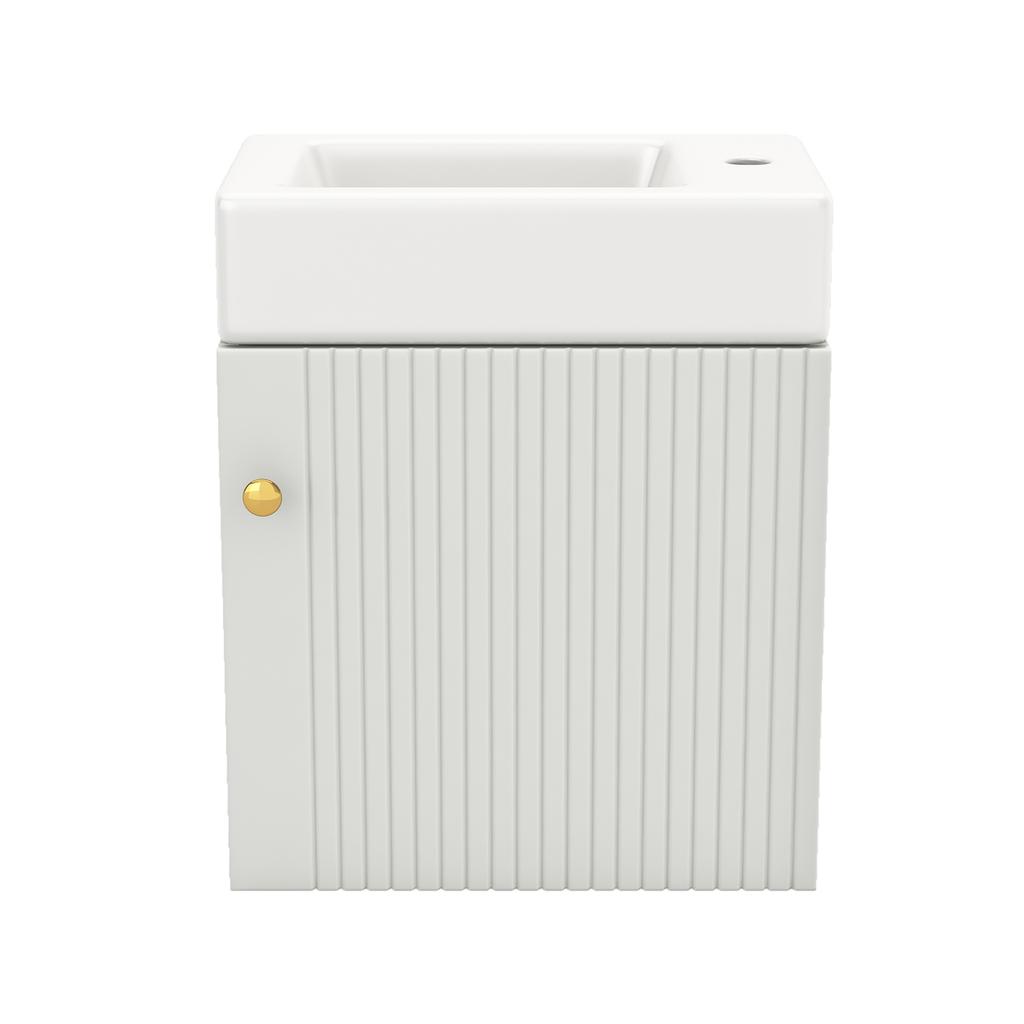 Bathroom Furniture Washbasin with Vanity Unit 46 cm, Vanity Unit, Wall-Mounted Vanity Unit, Small Guest Bathroom Furniture
