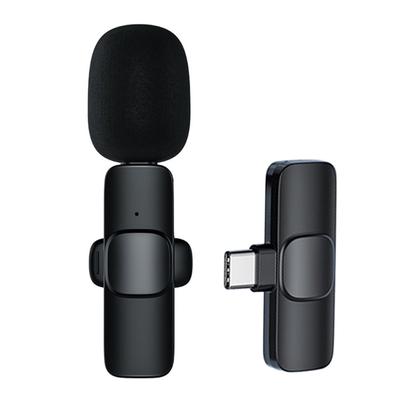 Wearable Lavalier Mic Transmitter Receiver W for PC Phone Noise Cancelling Microphone System External Lapel Mic