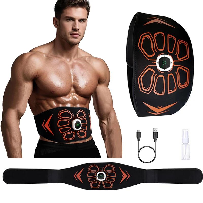 ABS Stimulator Electric Vibration Abdominal Muscle Trainer Muscle Stimulator USB Charge Body Slimming Fitness Massage Belts