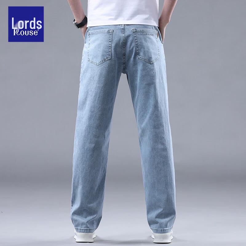 LUOZI Men's Straight-Leg Summer Cotton Jeans