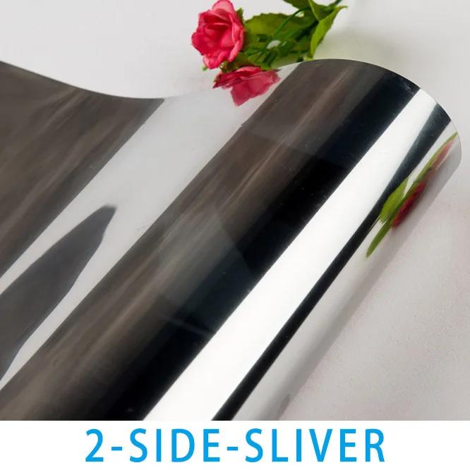 

10 м солнцезащитная серебряная оконная пленка односторонняя зеркальная отражающая солнечная тонировка Pravicy анти-УФ самоклеящаяся стеклянная строительная краска 50x100 cm серебряный