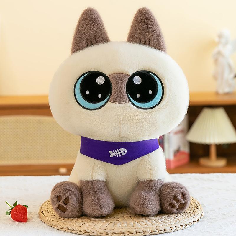 

Сиамская плюшевая игрушка-кукла, подушка, украшение комнаты, подарок для девочки, наполнитель из хлопка ПП 35cm/13.78in