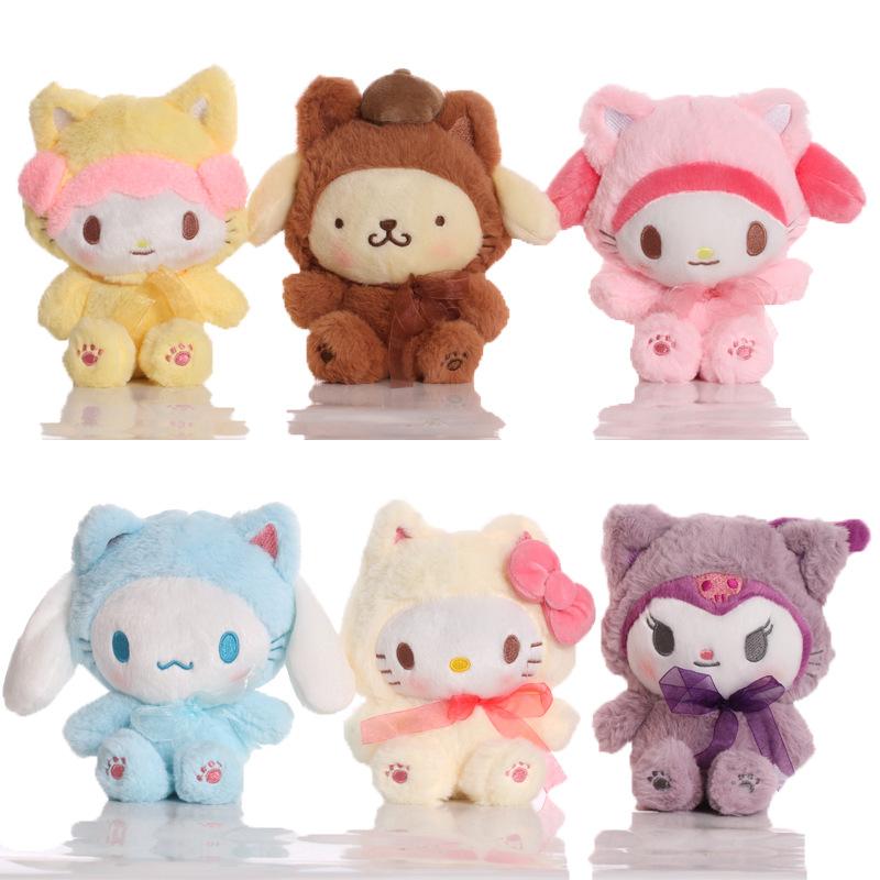 20Cm Sanrio Kuromi Hello Kitty My Melody Cinnamoroll Pachacco Plush Toy Doll Soft Stuffed Animals Toys Gifts For Kids Children