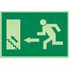 SIGN 966 PLAST.297x210''S.EMERG.IZD''LUM. (PICTOGRAM)LEFT EXIT. UP STAIR