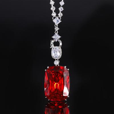 Schmuck Kupferboden Vergoldet Imitation Farbiger Schatz Großzügiger Diamant Luxus Anhänger Halskette 20 * 28