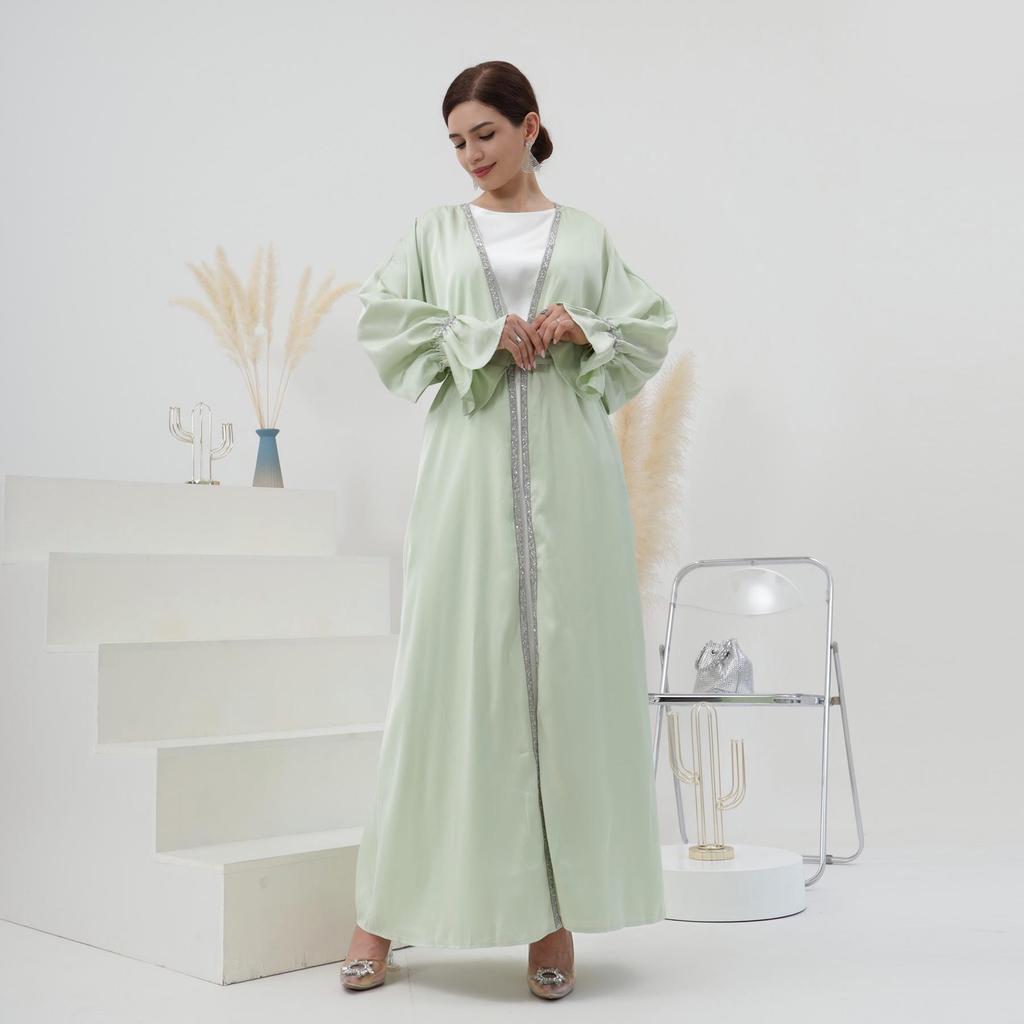 Loriya Dubai Daily Beaded Bell Sleeve Dress Robe LR633
