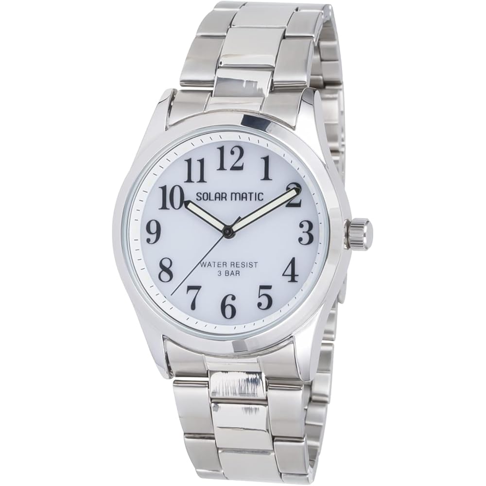 Crepha Analog Women s Solar Powered Watch Metal Band Silver SM-AL167-WTS