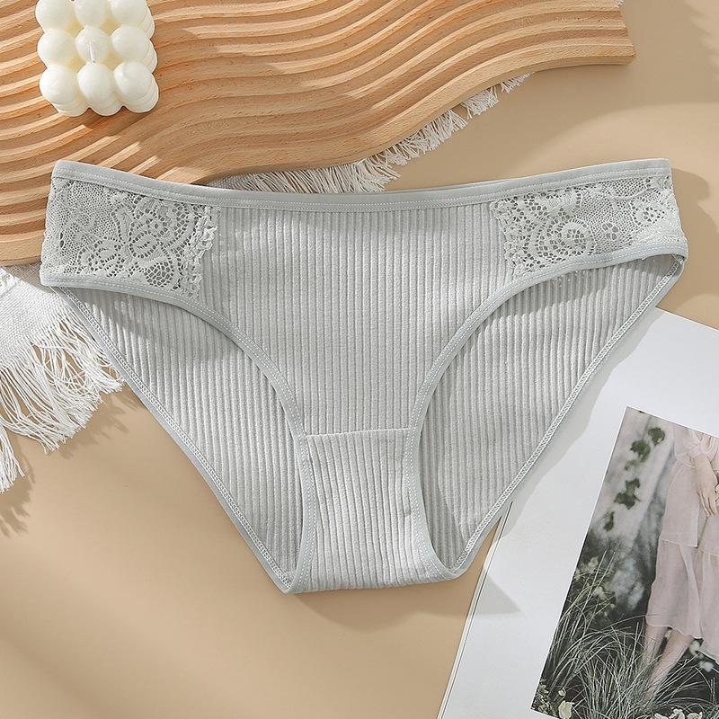 Γυναικεία Εσώρουχα από Καθαρό Βαμβάκι Χαμηλοκάβαλα Σλιπ Σέξι Δαντελωτά Διαπνέοντα Αόρατα Γυναικεία Τριγωνικά Καλσόν