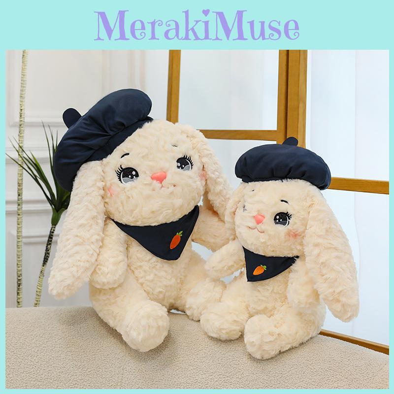 Beret Cute Cartoon Rabbit With Carrot Pattern Scarf Plush Toy Children For