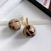 French Retro High-end Leopard Print Round Pendant Earrings Fashion Ear Buckles For Women's Girl‘s Unusual Jewelry Accessories