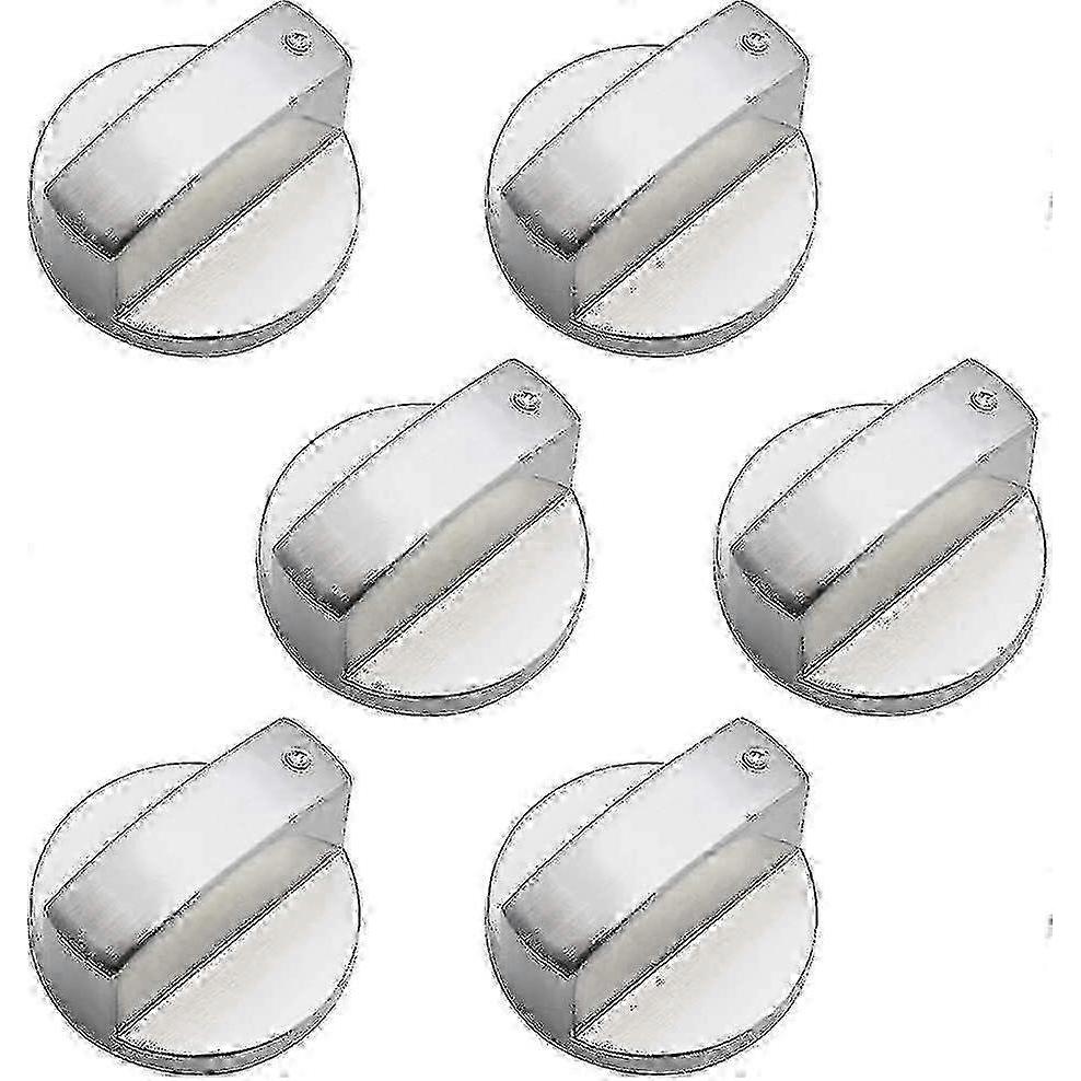 Metal stove knob for gas cooker - 6pcs 6mm universal control knobs