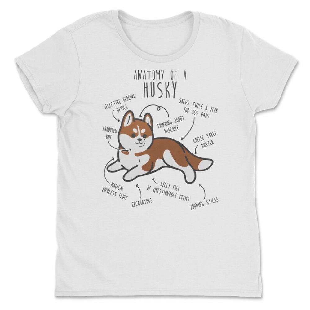 Red Husky Shirt Women Men Dog Lover Gift Tee Cute Siberian Husky Tshirt Pet Owner Tee Furry Fandom Tshirt Casual Cotton Tops