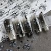 3D Charm Black White Flower Floral Petal Nail Decoration DIY Nail Art Stickers  for Nails