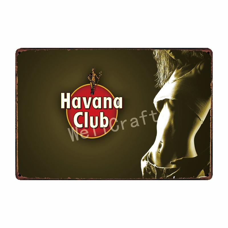 [ WellCraft ] HAVANA CLUB Cartello in Latta Pub Musicale bar Pittura Retrò FG-239