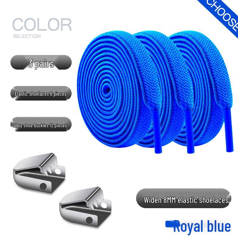 Elastic No-Tie Shoelace Buckle - White Flat for Men, Women, Kids