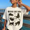 Rescue Cat Club T-Shirt, Gotcha Day Gift, Cat Lover Tee, Animal Rescue Mom Shirt, Pet Adoption Gift for Cat Dad, Crazy Cat Lady Apparel