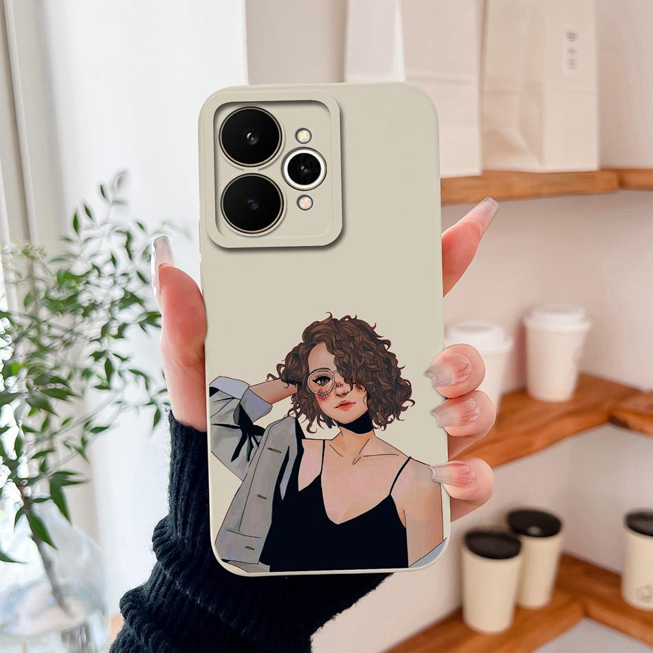 Cartoon Case For Realme 15 Pro Cute Dinosaur Liquid Silicone Lens Protection Back Cover Soft Phone Cases For Realme 15Pro 5G
